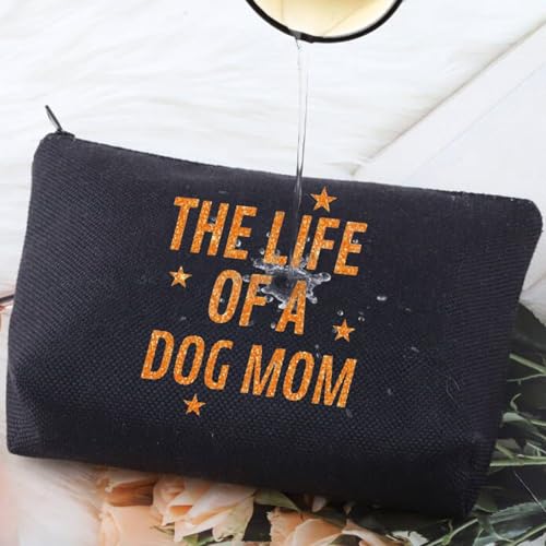 Dog Mom Canvas Makeup Bag Waterproof Travel Cosmetic Pouch Gift