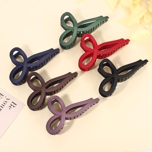 PHALIN Bow Hair Claw Clips 6PCS - Statement Ribbon Hair Barrettes