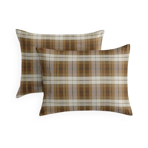 Wake In Cloud Plaid Pillow Cases Set - Tartan Check Design, 20x26"