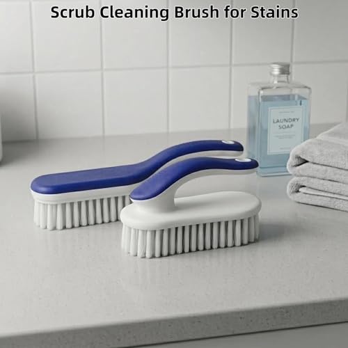 Ergonomic 2-Pack Cleaning Brush Set for Shoe & Laundry Care