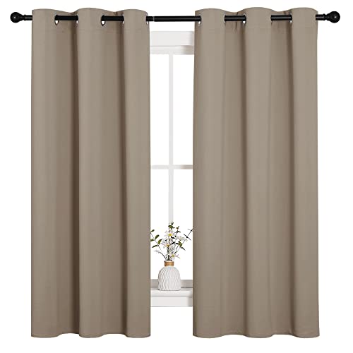 NICETOWN Taupe Blackout Curtains - 42" x 63" Noise Reducing Panels
