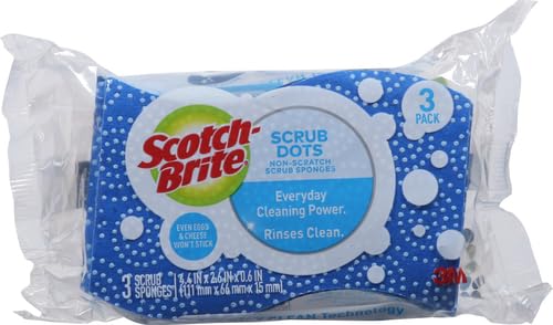 Scotch-Brite Non-Scratch Scrub Dots Sponge Pack of 2 (3 Sponges)