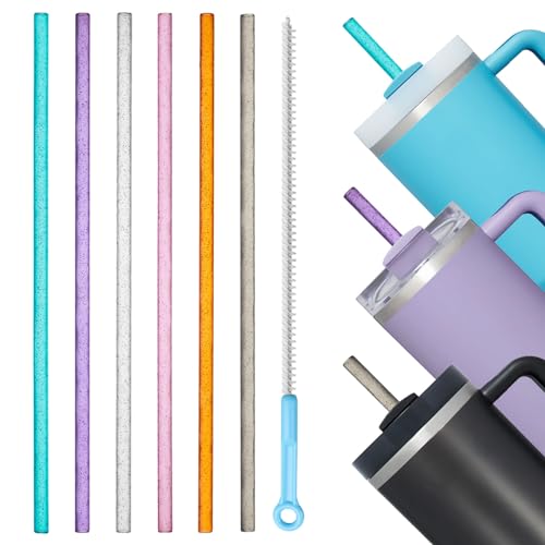 Glitter Straws for Stanley Tumblers - 12 Inch BPA-Free (6 Pack)