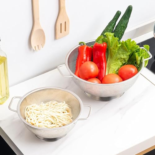 3-Quart Stainless Steel Colander for Quick Food Straining