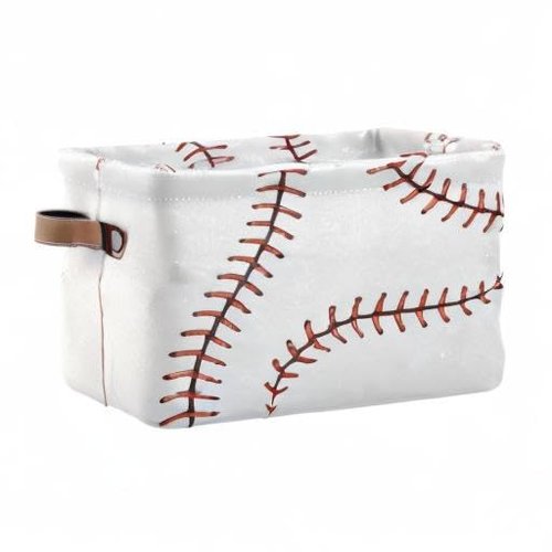 AUUXVA Baseball Storage Basket, Sports Theme Softball Large Storage Bins Box with Handles, Easter Gift Baskets Ideal for Baby Kids, Room Nursery Decor, Organizing Clothes, Toys, Books, Collapsible