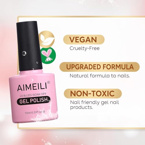 AIMEILI HEMA Free Soak Off Gel Nail Polish 10ml - Long Lasting Glossy