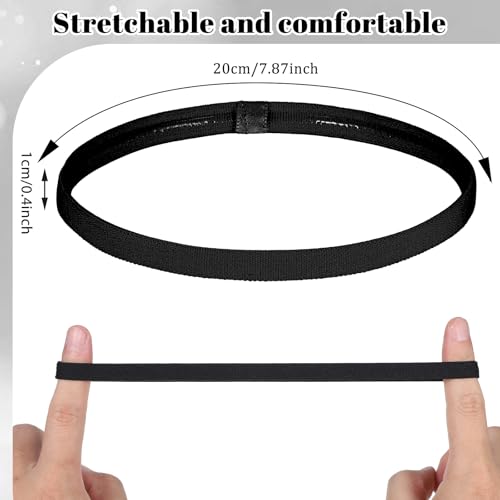 6 Pieces Elastic Sport Headband for Women Men, 6 Colors Thin Non Slip Workout Sweatband Hair Band for Yoga Running Soccer