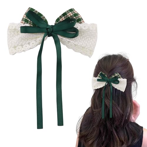 Christmas Plaid Hair Bow Clip Holiday Barrette for Women and Girls