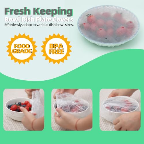 NEOWEMING 100Pcs Elastic Bowl Covers for Bread Proofing, Fits Up to 11"