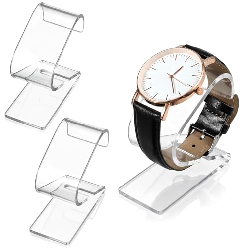 3-Piece Acrylic Watch Display Stand Set - Modern Organizer for Watches & Bracelets