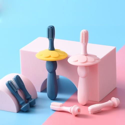 GIAVGIAV Baby Silicone Toothbrush Set with Soft Bristles and Finger Brush