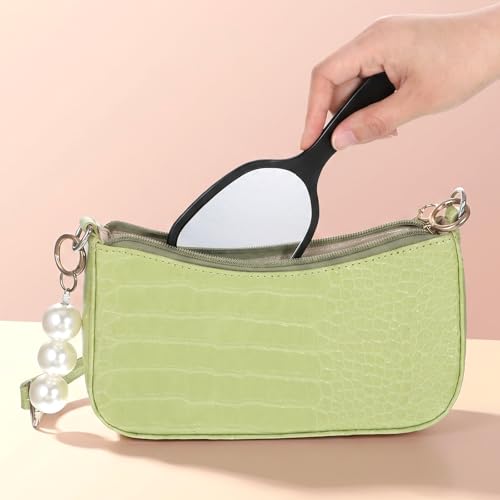 2 Pcs Portable Travel Handheld Mirrors with Handle - Compact and Lightweight for Makeup and Grooming