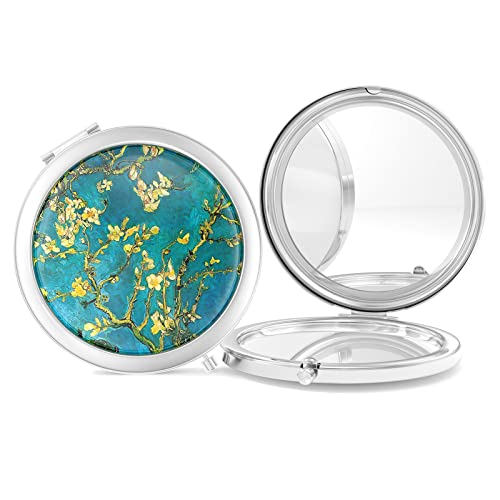 Nipichsha Compact Pocket Makeup Mirror - 2X Magnification Travel Mirror