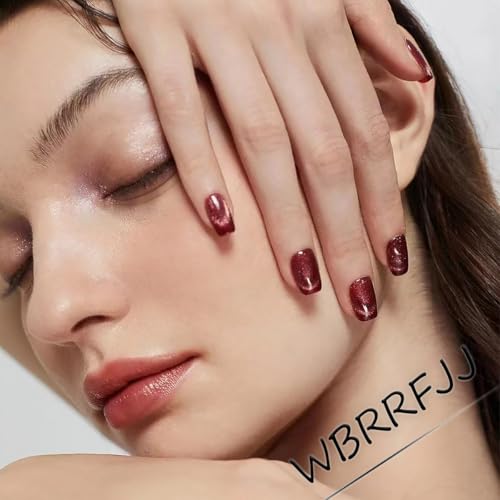 Christmas French Tip Press on Nails Short Square False Nails Red White