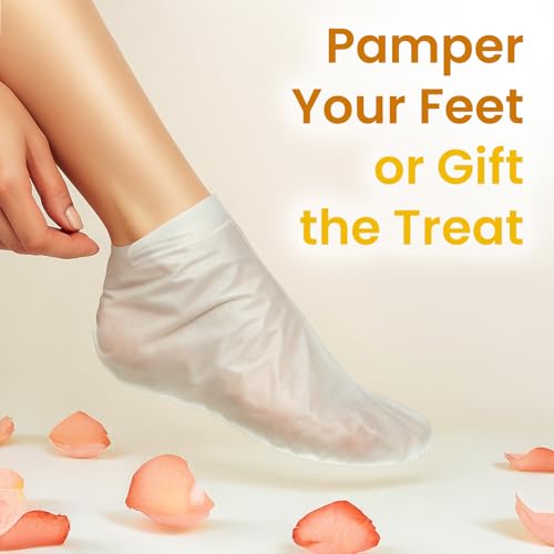 BLOOMORA Hydrating Foot Mask Socks for Dry Cracked Feet with Shea Butter