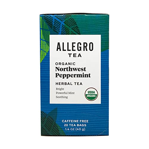 Allegro Organic Northwest Peppermint Herbal Tea Bags, 20 Count