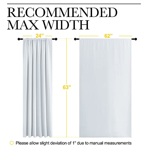 NICETOWN Thermal Insulated Room Darkening Curtains - Greyish White, 62"W x 63"L (Pack of 2)