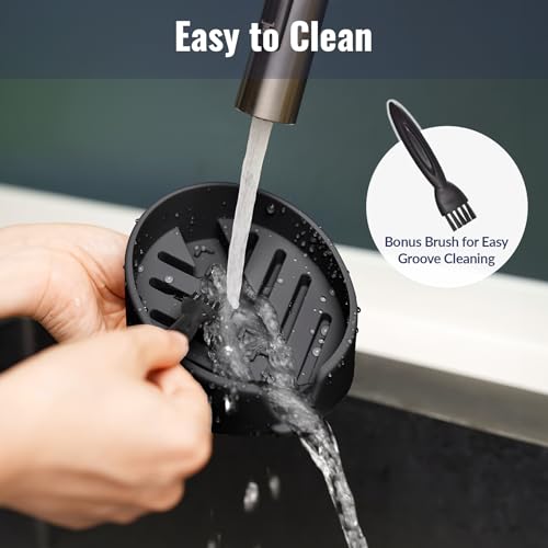 NiHome Black Silicone Sponge Holder for Kitchen Sink - Drains Water