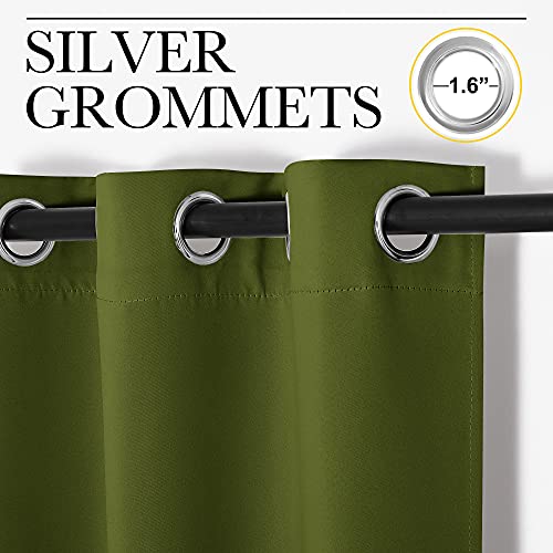 NICETOWN Olive Green Blackout Curtains - 2 Panels, 29x40 Inches
