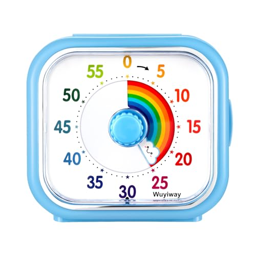 Rainbow Blue Visual Timer for Kids & Adults - 60 Minute Countdown