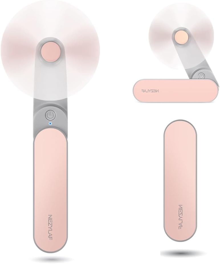 Nezylaf Portable Mini Handheld Fan - Rechargeable Personal Fan for 9-15 Hours | Perfect for Travel & Beach