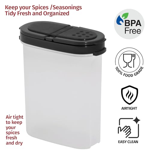 SIGNORA WARE Airtight Spice Jars Set - 8 oz Refillable Containers with Dual Pour/Sift Lids