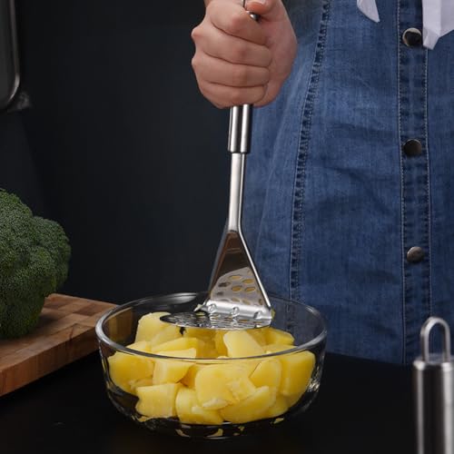 Pilarmuture Stainless Steel Potato Masher 2-Pack Heavy Duty Wire Tool