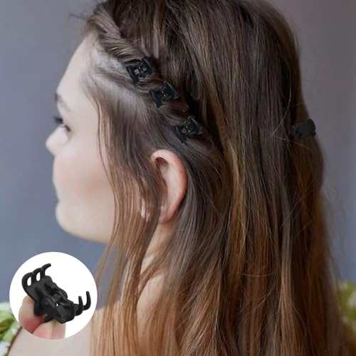 Black Mini Hair Claw Clips 24 Pack - Frosted Tiny Hair Clips