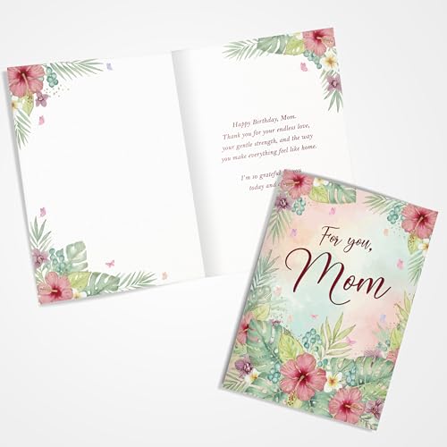 Premium A5 Mom Birthday Card with Floral Watercolour Design