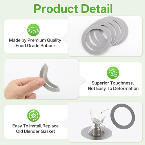5 Pack Rubber Sealing O-Ring Gaskets for Oster and Osterizer Blender Blades