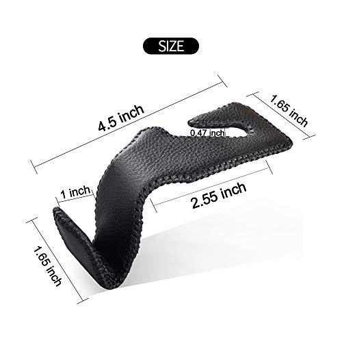 2 Pack Car Headrest Hooks - Durable Microfiber Leather & Alloy, 45lb Capacity