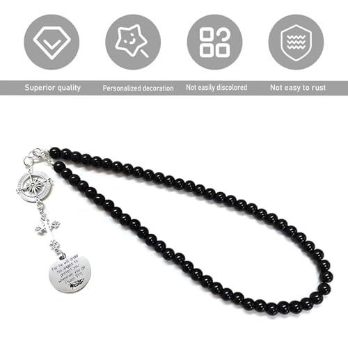 Cross Rearview Mirror Ornament with Bible Verse - Faith Decoration