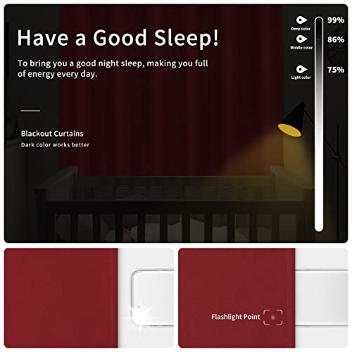 Easy-Going Christmas Red Blackout Curtains, 42x95 in, 2 Panels