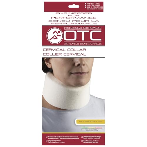 OTC Soft Contour Foam Cervical Collar Neck Support Brace - Narrow 2.5" Depth, Medium, White