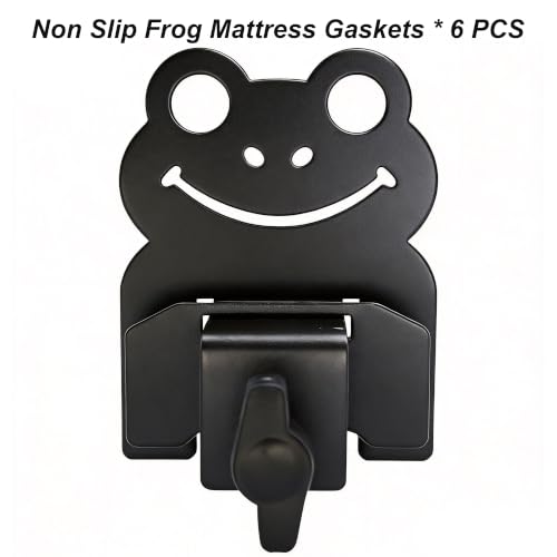 QUNFOR Adjustable Mattress Stopper - Frog Design - 6 Pack Metal Bed Gaskets