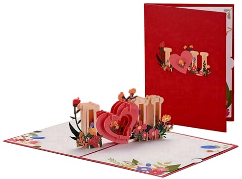 3D Pop-Up Love Greeting Card with Envelope for Valentine's Day