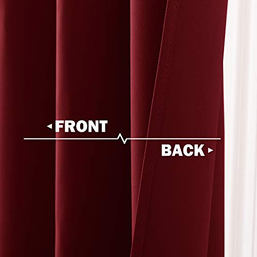 NICETOWN Burgundy Red Blackout Kitchen Window Curtains 42x36 in Pack of 2