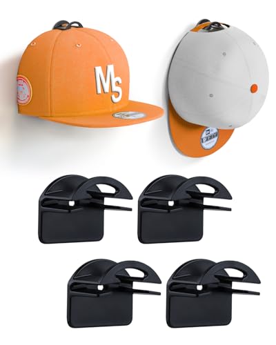 MSKEI Wall-Mount Hat Hooks - Strong Adhesive and Screws for Baseball Caps & Caps