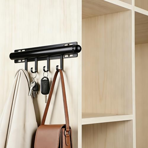 12-Inch Retractable Valet Rod for Closet - Pull-Out Wardrobe Hanging Hook