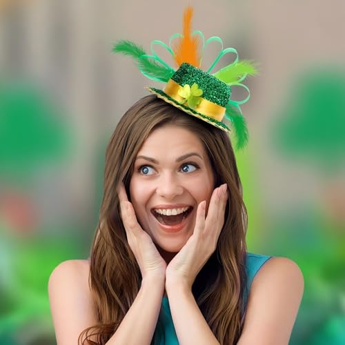 Green Top Hat Headband St. Patrick's Day Mini Irish Hat Costume Accessory