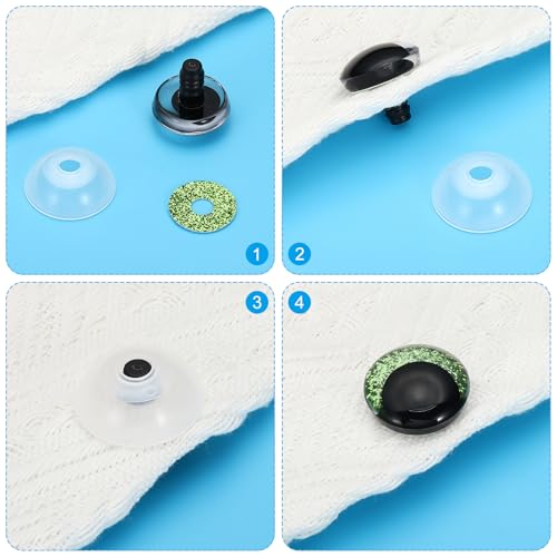 PATIKIL 14mm Flash Safety Eyes - 24 Pcs Colorful Plastic Doll Eyes for Crochet and Craft Making