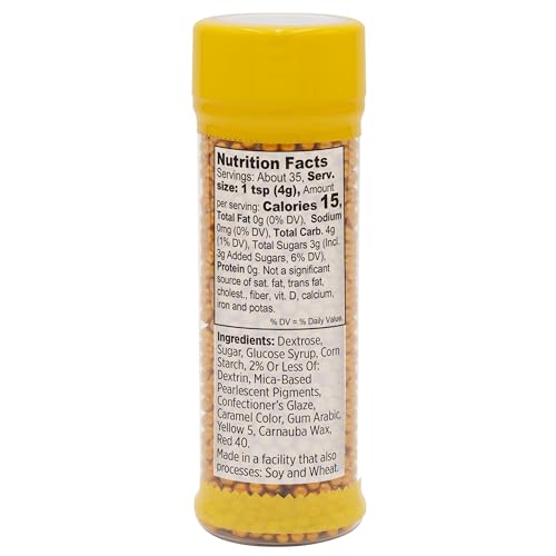 Wilton Gold Metallic Sugar Pearl Sprinkles - 4.97 oz for Cakes & Cupcakes