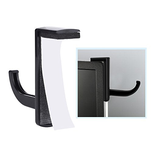 Mudder Adhesive Headphone Hanger Hook for Monitor - 4 Pack, Black