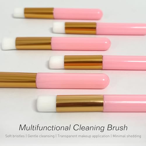 6-Piece Pink Lash Shampoo and Blackhead Removal Cleaning Brushes