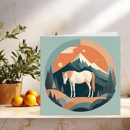 Horse Birthday Greeting Card - Premium Quality 145mm x 145mm