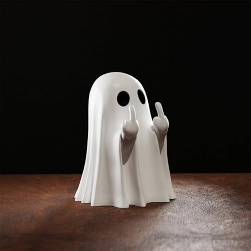 Halloween Ghost Figurine, Resin Spooky Home Decor for Tiered Trays