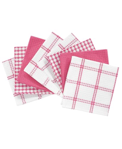 T-Fal Premium Cotton Waffle Dish Cloths - 8-Pack, Highly Absorbent & Soft