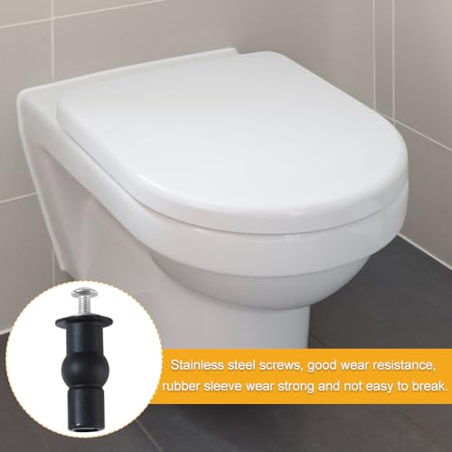 Toilet Seat Fixing Kit - 4pcs Rubber Bolt & Nut Set for Standard Toilets