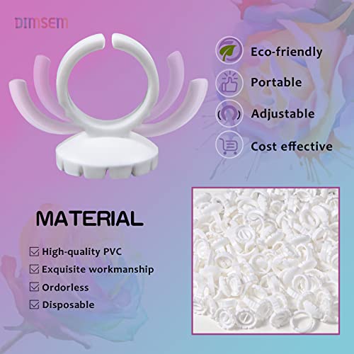 Dimsem Eyelash Extension Glue Rings 100 PCS Adjustable Lash Holders