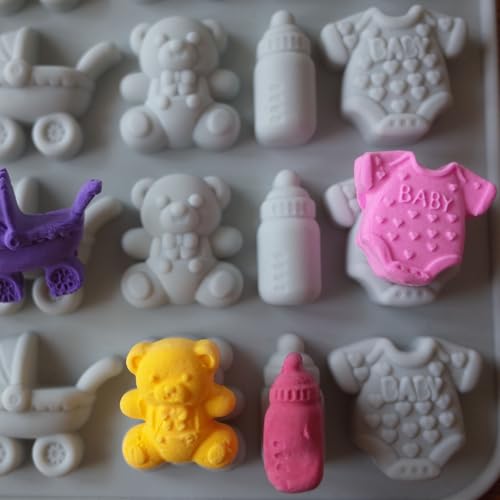 ScivoKaval Baby Shower Silicone Mold for Chocolate, Candy, and Cake Toppers